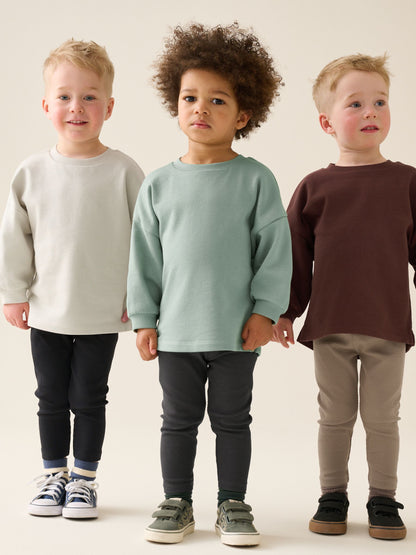 Dsiney Kidz - Brown/Green/Off-white Crew Top and Legging Set 3 Pack (3mths-7yrs) image 2