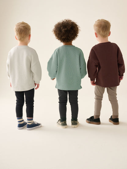 Dsiney Kidz - Brown/Green/Off-white Crew Top and Legging Set 3 Pack (3mths-7yrs) image 3