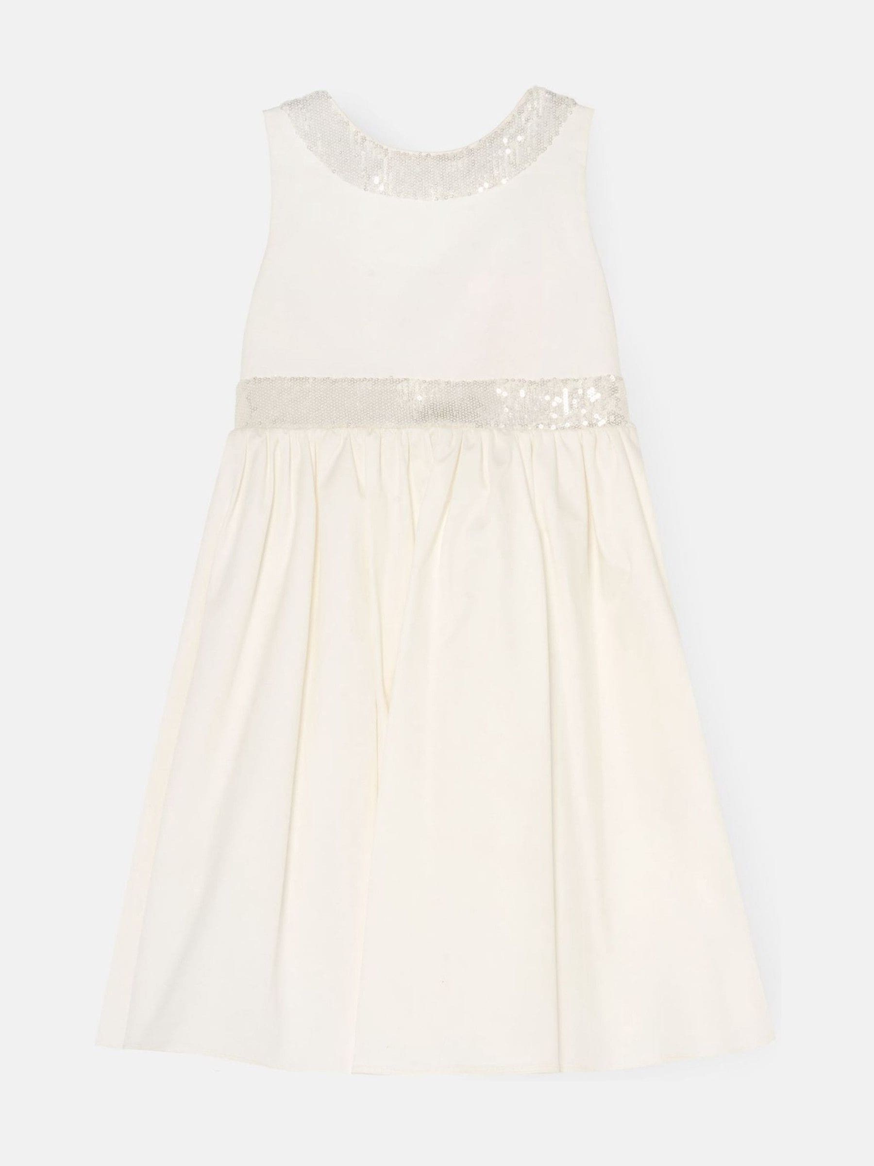 Angel & Rocket White Cassidy Ivory Sequin Bow Dress image 6