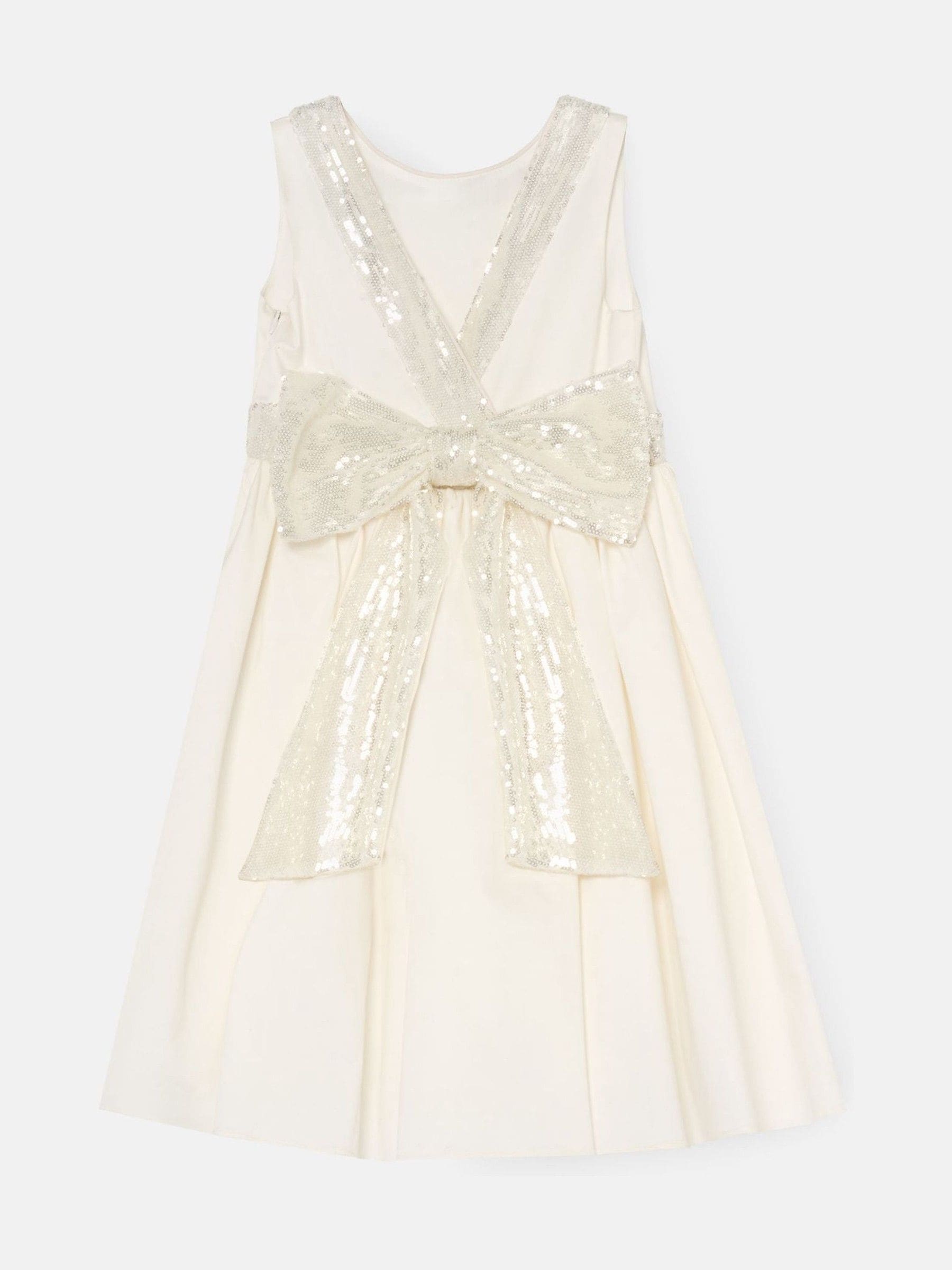 Angel & Rocket White Cassidy Ivory Sequin Bow Dress image 7