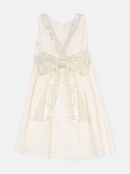 Angel & Rocket White Cassidy Ivory Sequin Bow Dress image 7