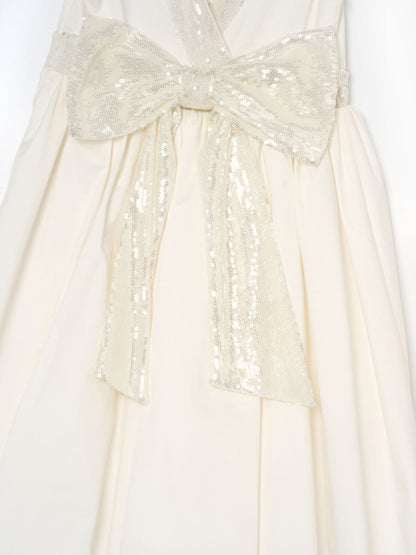 Angel & Rocket White Cassidy Ivory Sequin Bow Dress image 8