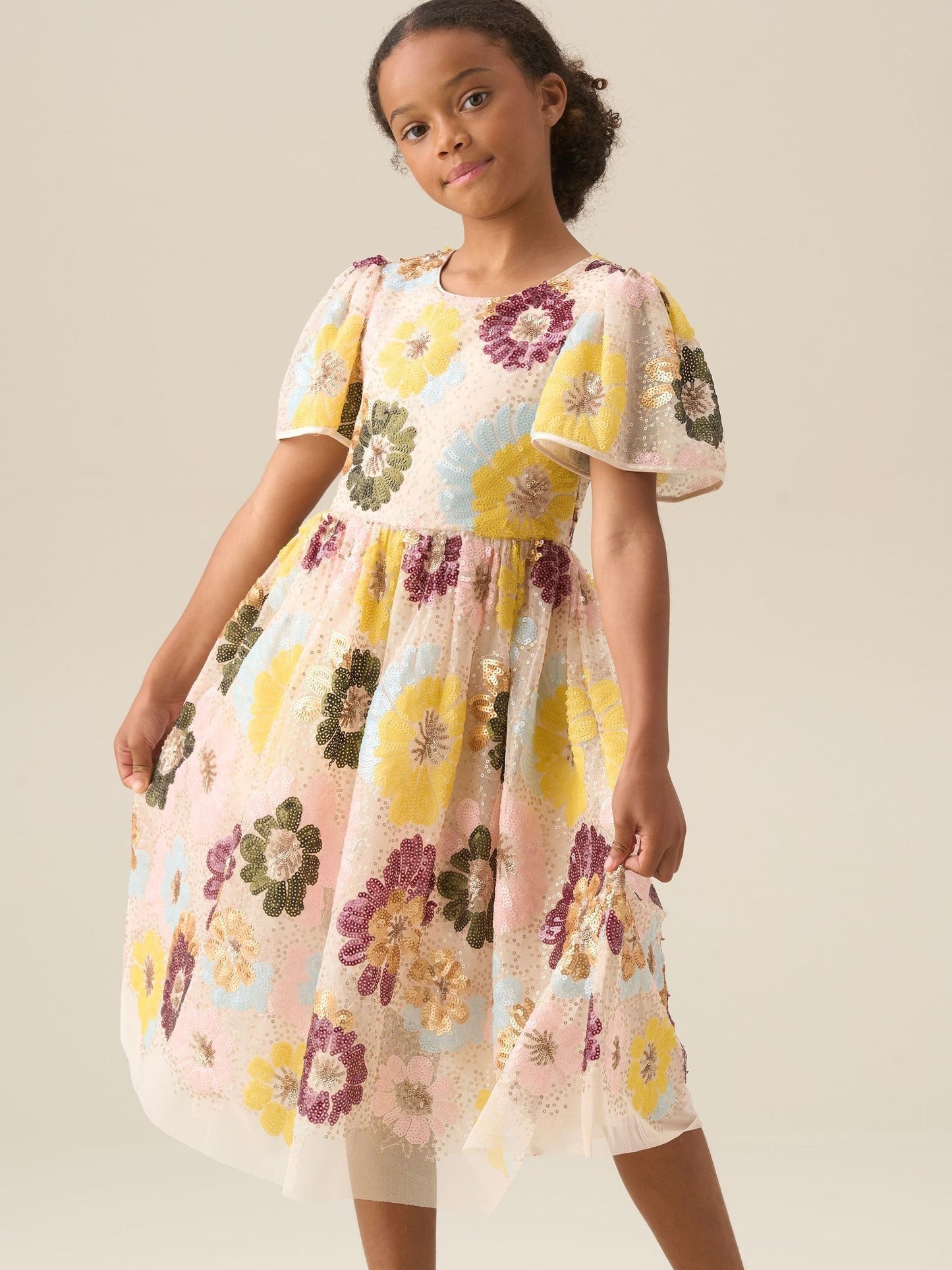 Angel & Rocket White Verity Flower Sequin Dress image 6