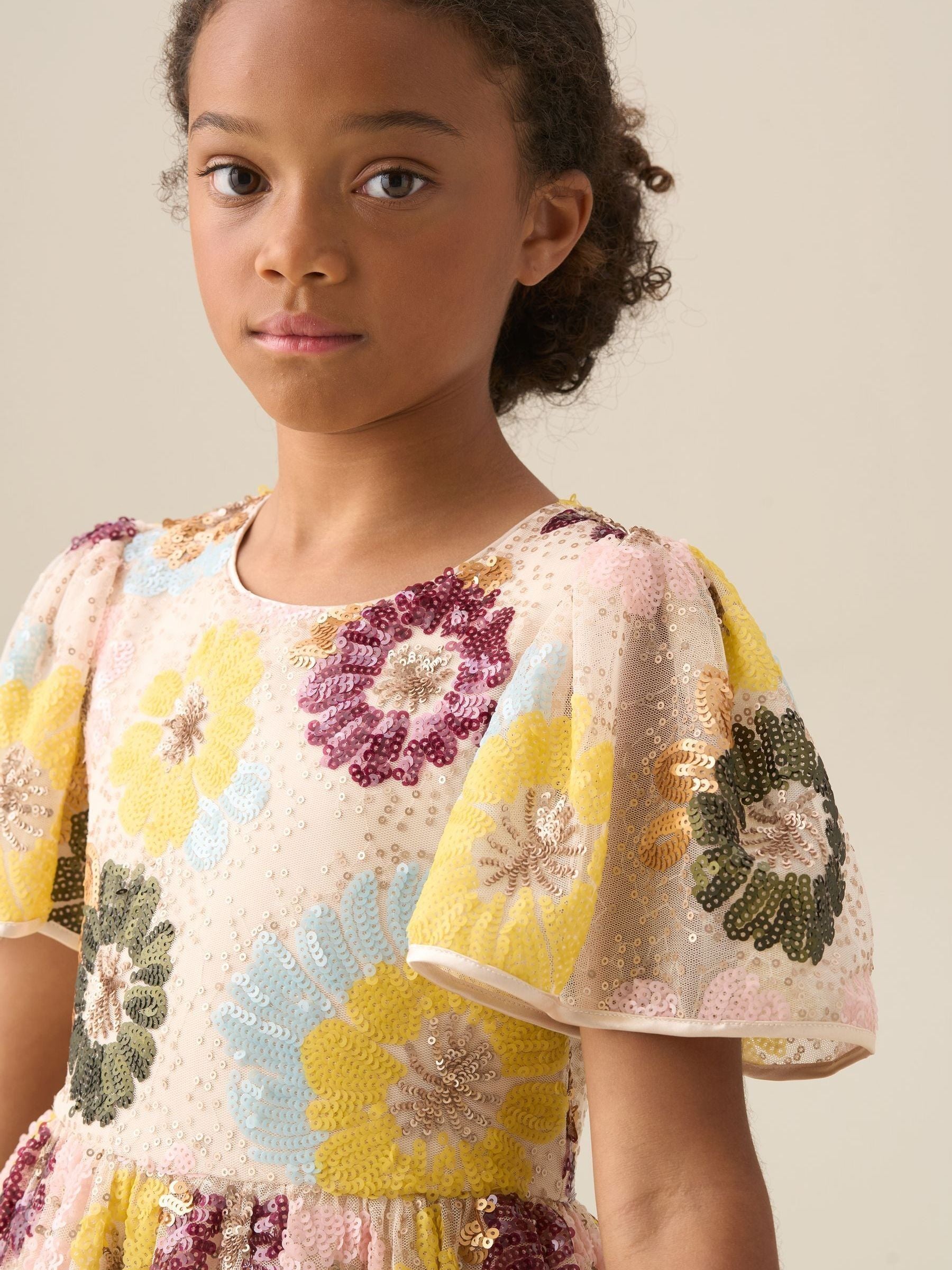 Angel & Rocket White Verity Flower Sequin Dress image 8