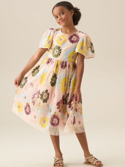 Angel & Rocket White Verity Flower Sequin Dress image 9