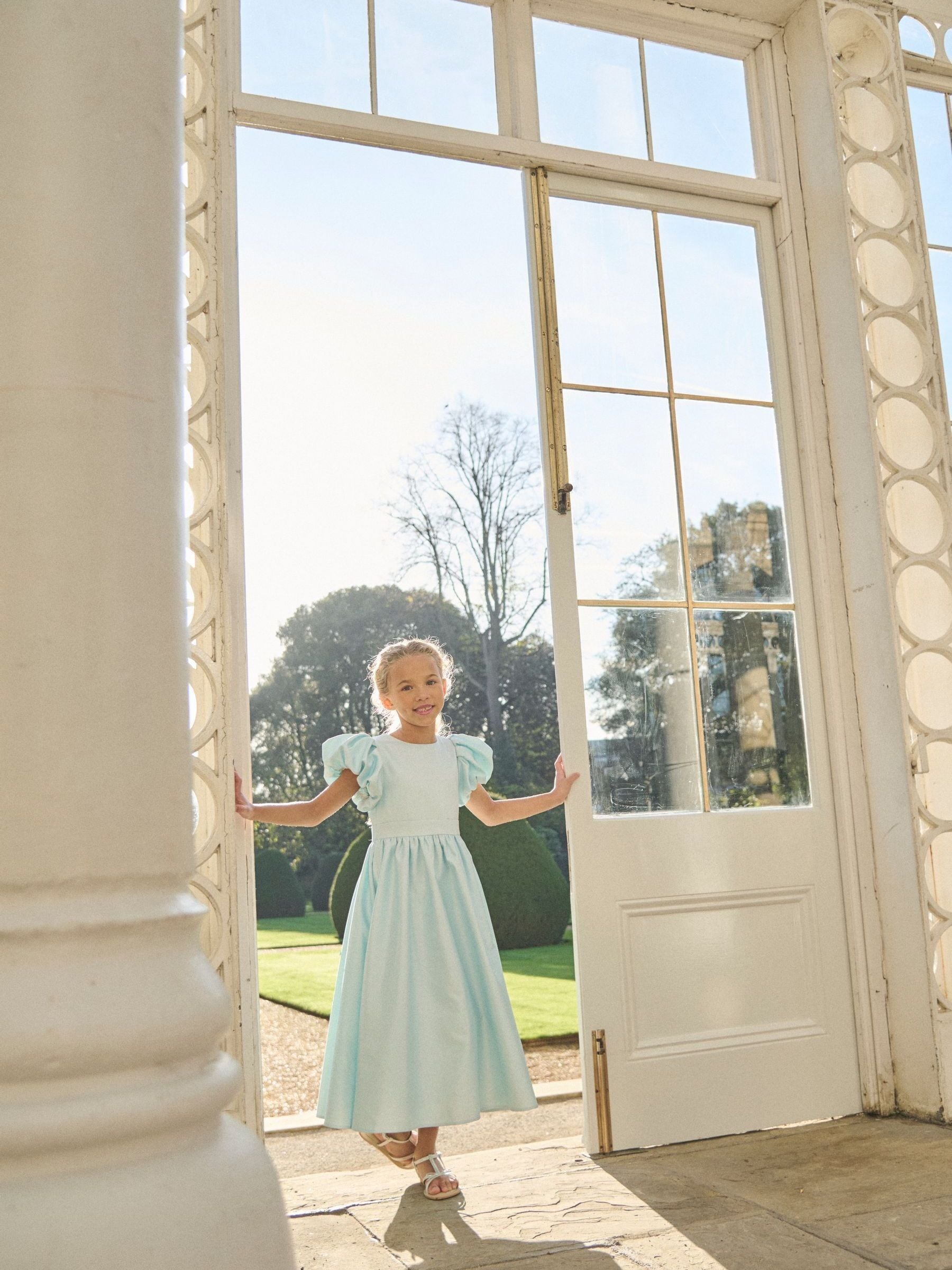 Angel & Rocket Blue Bluebell Structured Puff Sleeve Dress image 1