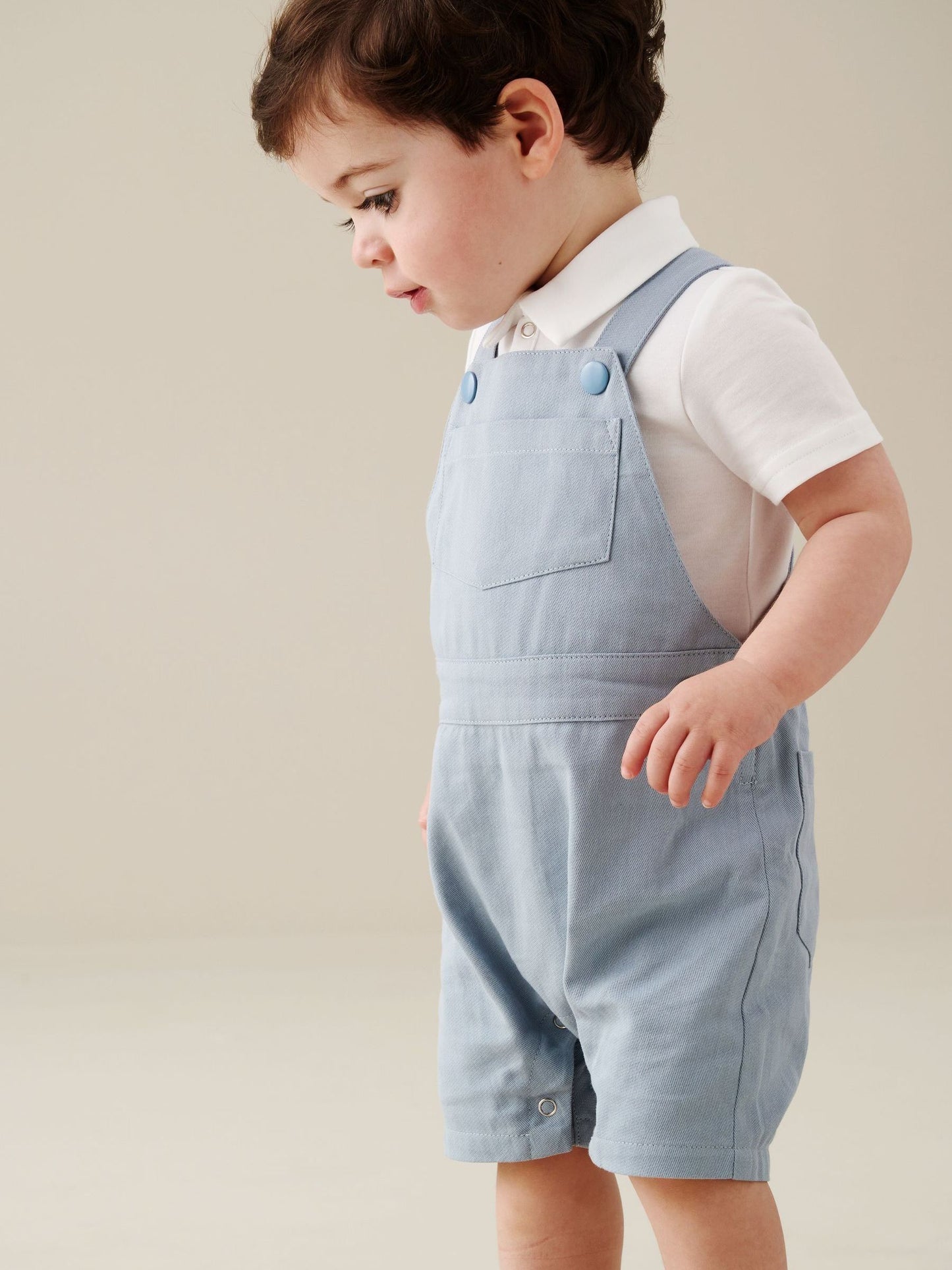 Angel & Rocket Blue Jaxson Dungaree Shorts Set image 1
