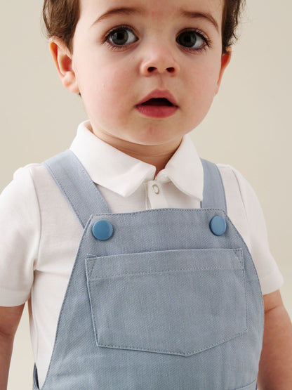 Angel & Rocket Blue Jaxson Dungaree Shorts Set image 5