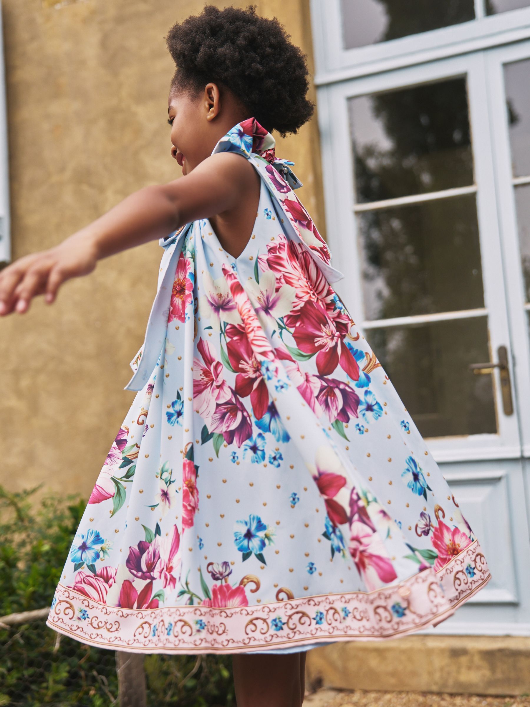 Angel & Rocket Blue Amelia White Bow Swing Dress image 3