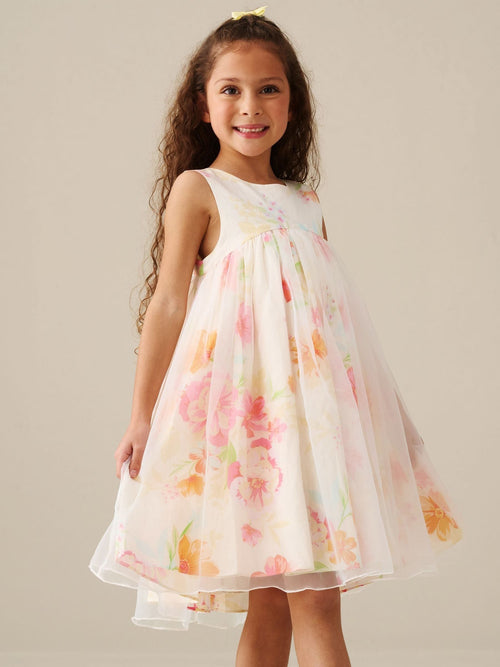 Dsiney Kidz - Angel & Rocket Cream April Organza Overlay Print Dress image 1