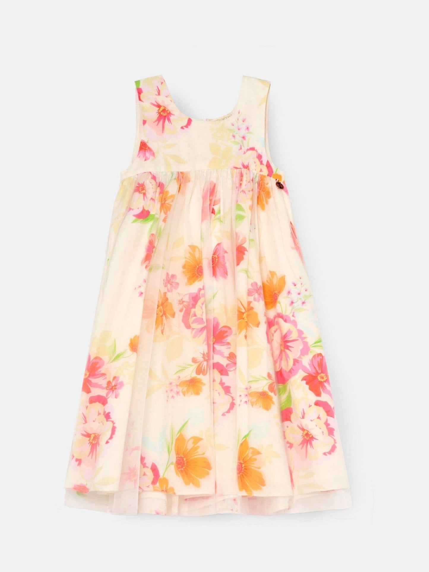 Angel & Rocket Cream April Organza Overlay Print Dress image 5
