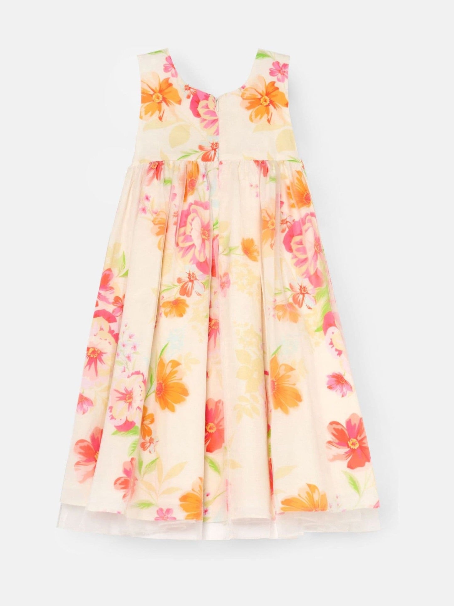 Angel & Rocket Cream April Organza Overlay Print Dress image 6