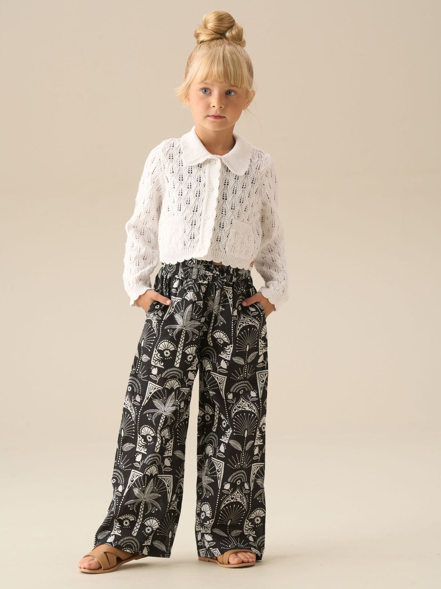 Dsiney Kidz - Angel & Rocket White Jessica Collar Crochet Knit Cardigan image 2