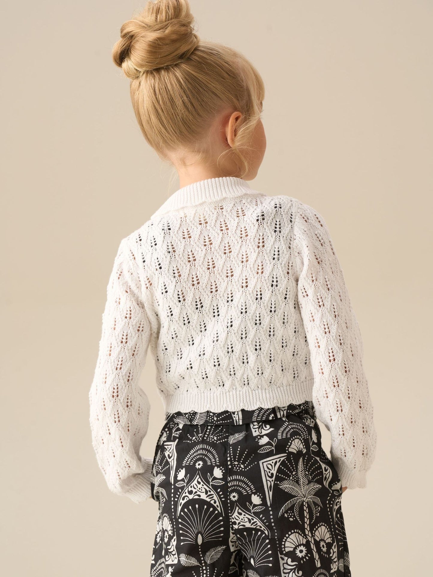 Dsiney Kidz - Angel & Rocket White Jessica Collar Crochet Knit Cardigan image 3