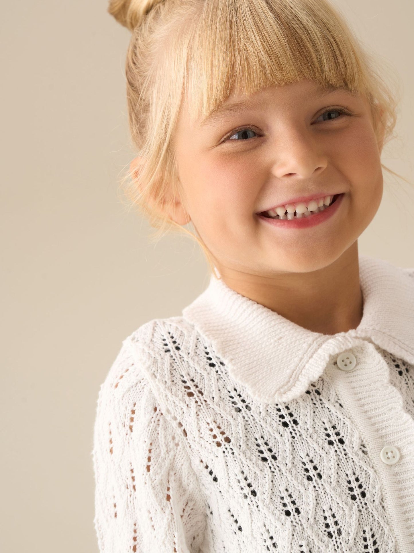 Dsiney Kidz - Angel & Rocket White Jessica Collar Crochet Knit Cardigan image 4