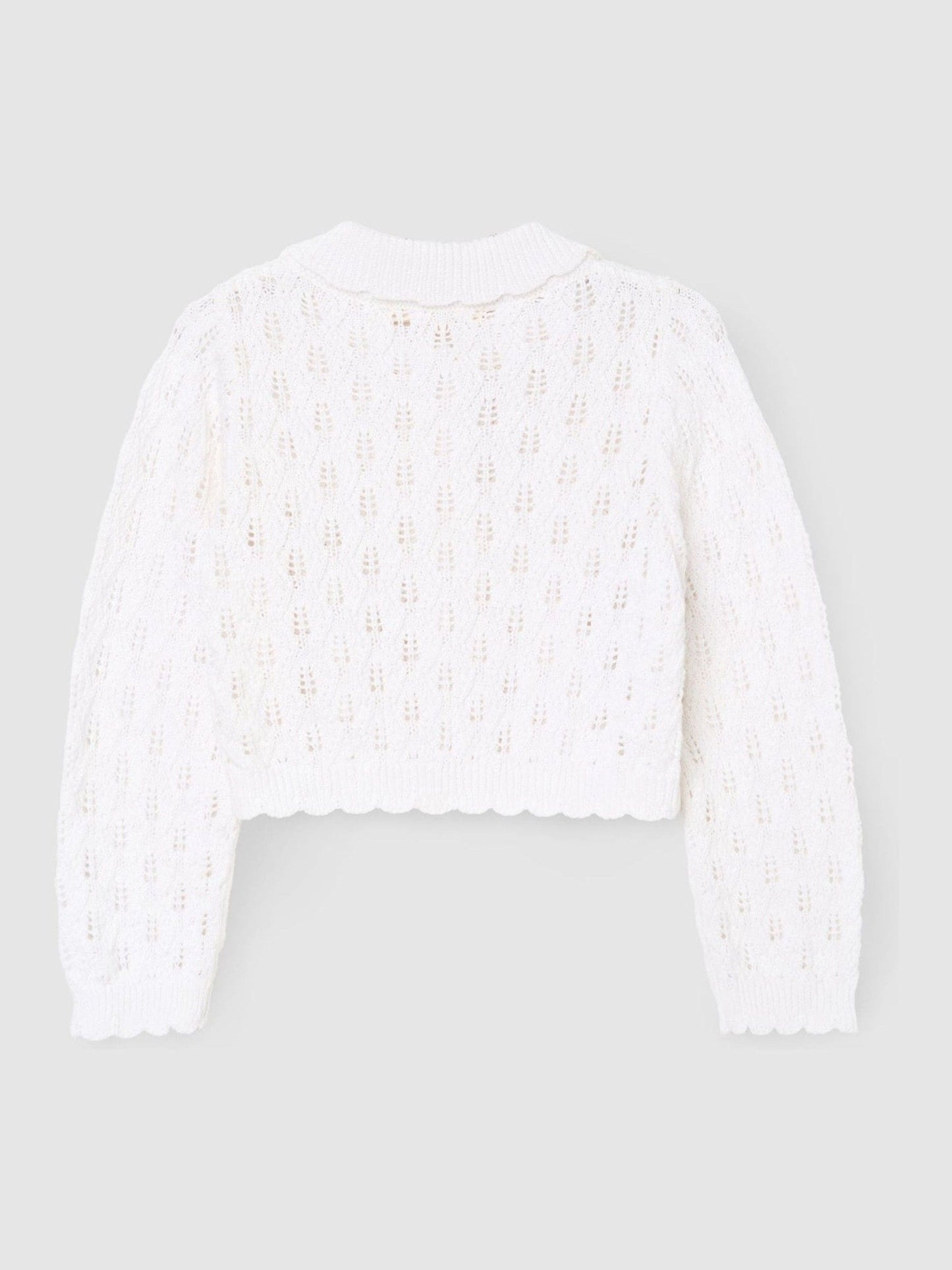 Dsiney Kidz - Angel & Rocket White Jessica Collar Crochet Knit Cardigan image 6