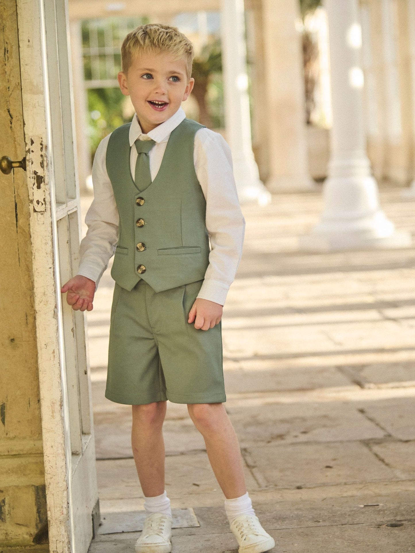 Dsiney Kidz - Angel & Rocket Green Benjamin Pleat Front Smart Shorts image 1