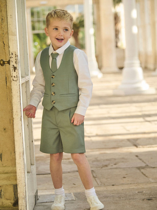 Dsiney Kidz - Angel & Rocket Green Benjamin Pleat Front Smart Shorts image 1