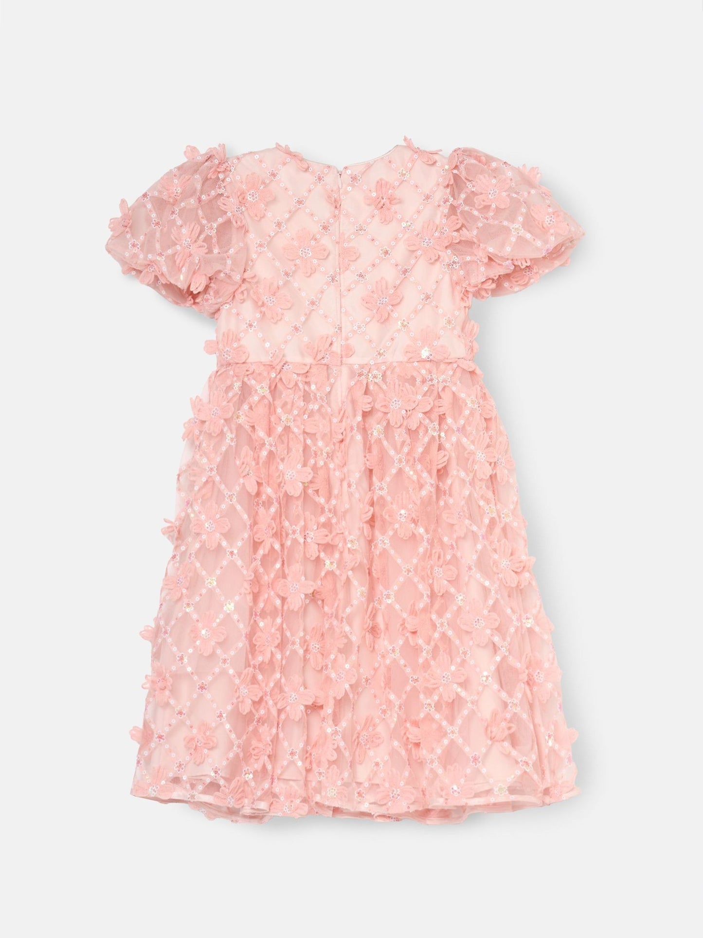 Angel & Rocket Pink Francine Embellished Puff Sleeve Dress image 6