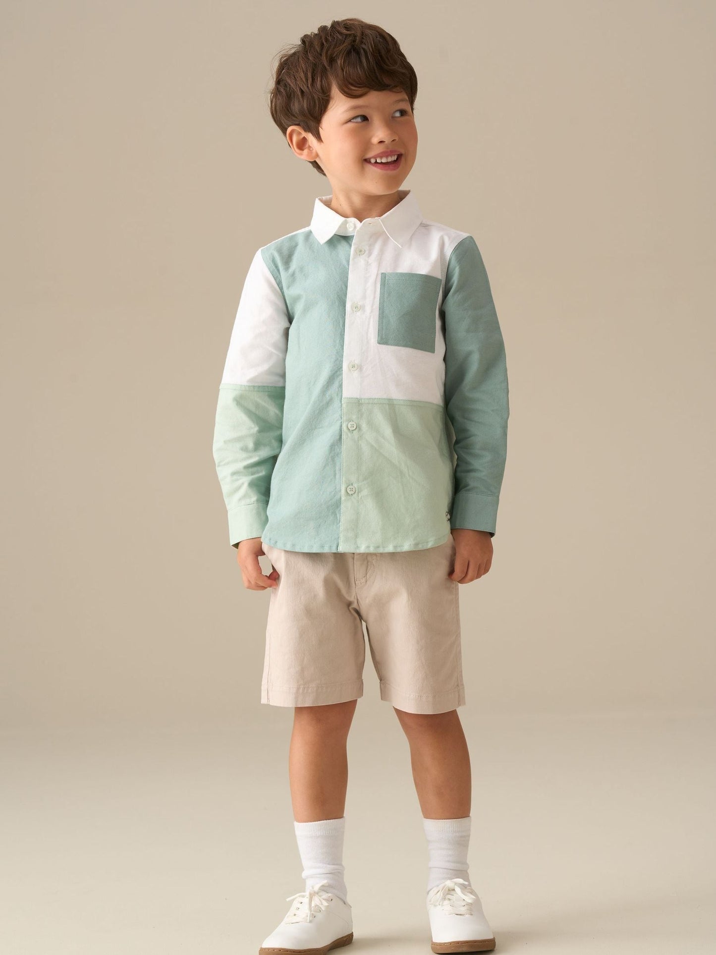 Dsiney Kidz - Angel & Rocket Green Jude Colour Block Oxford Shirt image 2