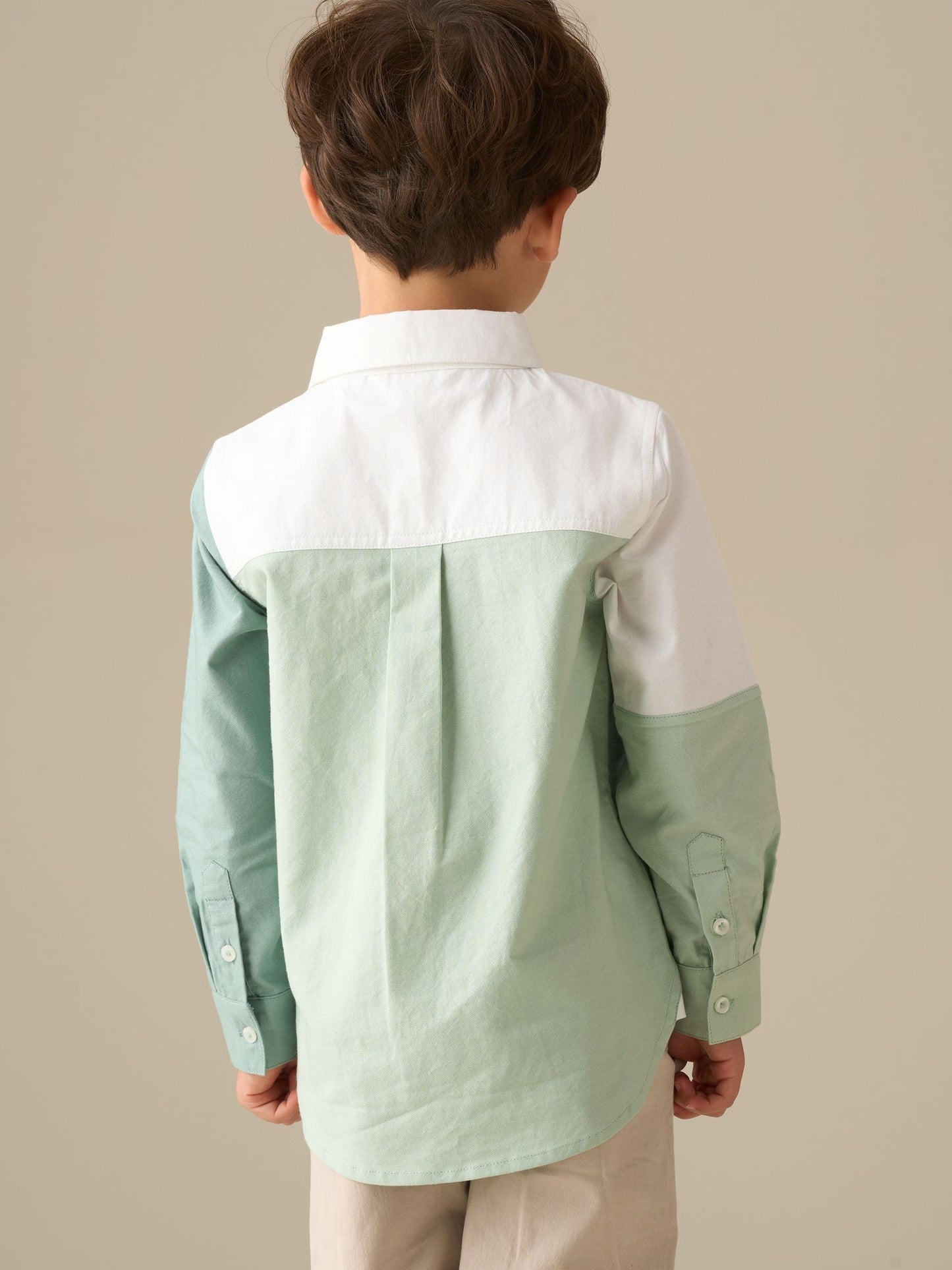 Dsiney Kidz - Angel & Rocket Green Jude Colour Block Oxford Shirt image 3