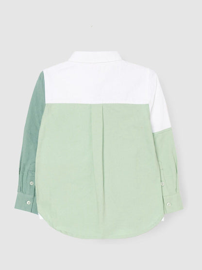 Dsiney Kidz - Angel & Rocket Green Jude Colour Block Oxford Shirt image 6
