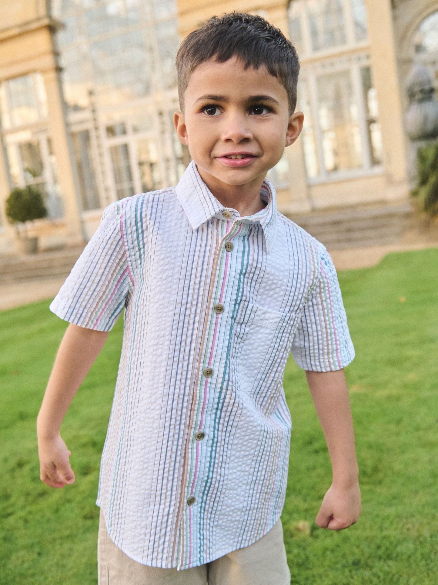 Dsiney Kidz - Angel & Rocket Grey Cole Seersucker Stripe Shirt image 1