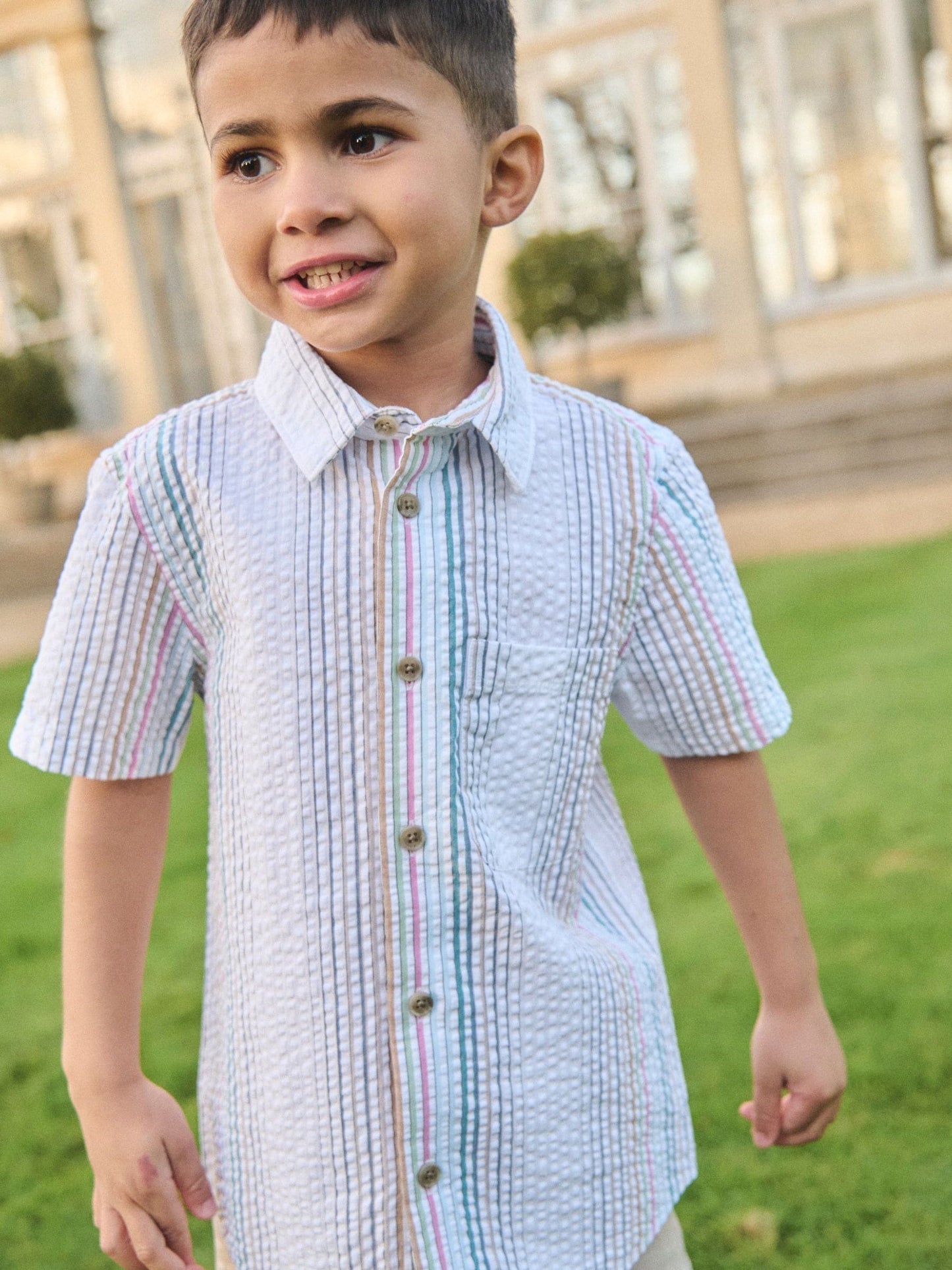 Dsiney Kidz - Angel & Rocket Grey Cole Seersucker Stripe Shirt image 2