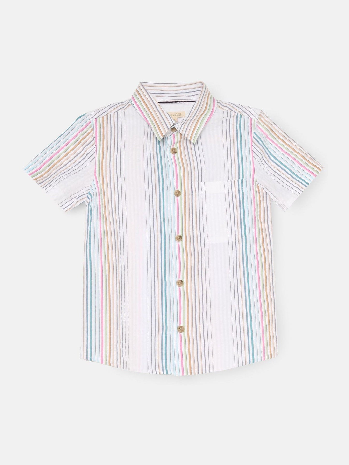 Dsiney Kidz - Angel & Rocket Grey Cole Seersucker Stripe Shirt image 4