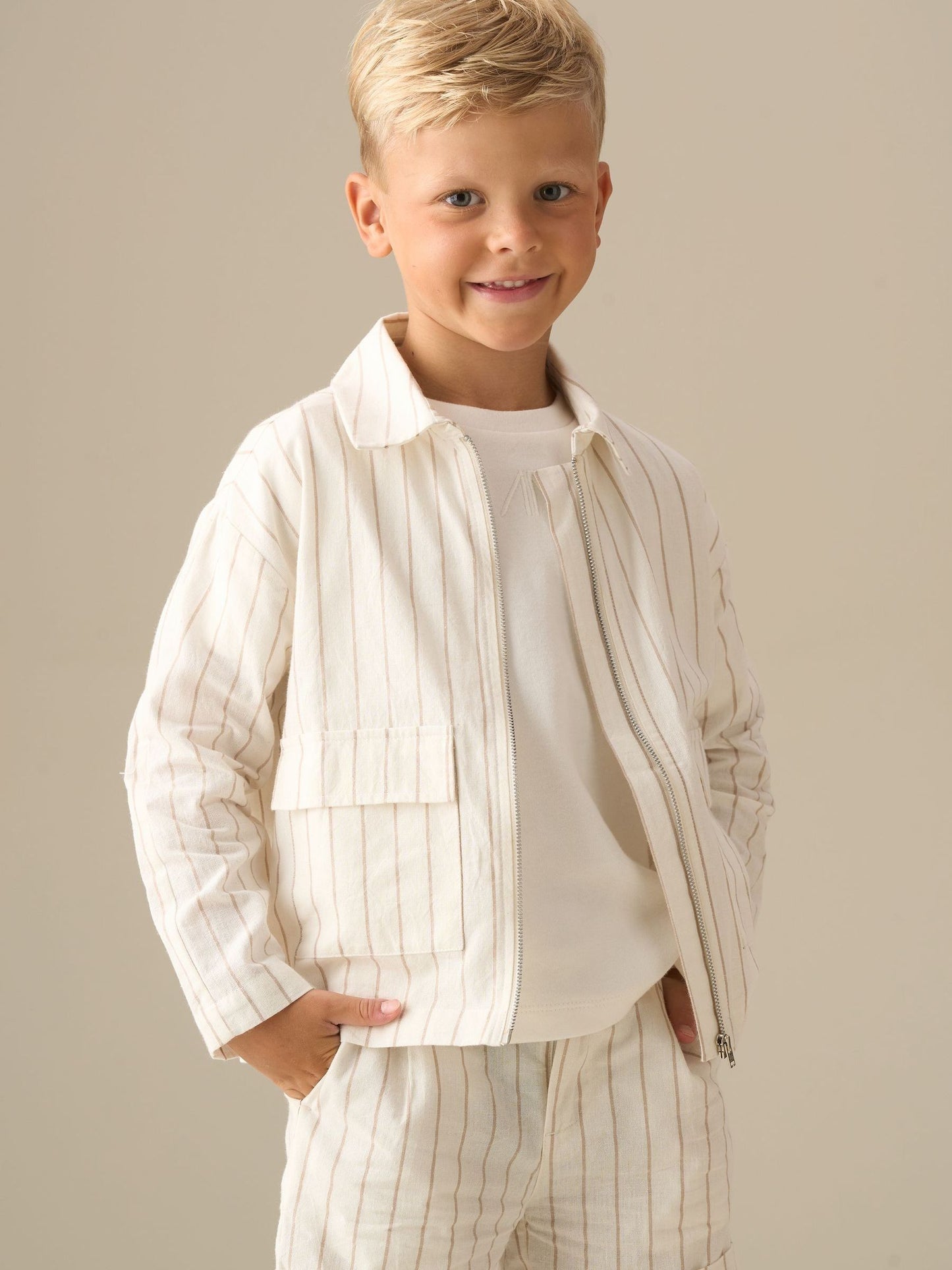 Dsiney Kidz - Angel & Rocket Cream Jake Ticking Stripe Jacket image 2