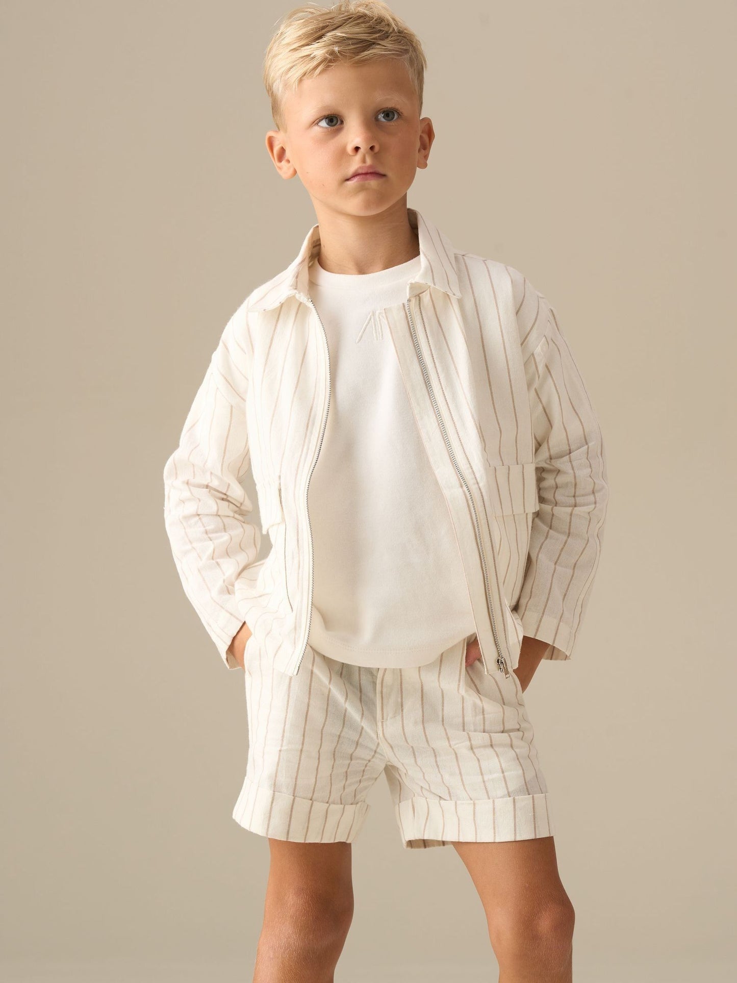 Dsiney Kidz - Angel & Rocket Cream Jake Ticking Stripe Jacket image 4
