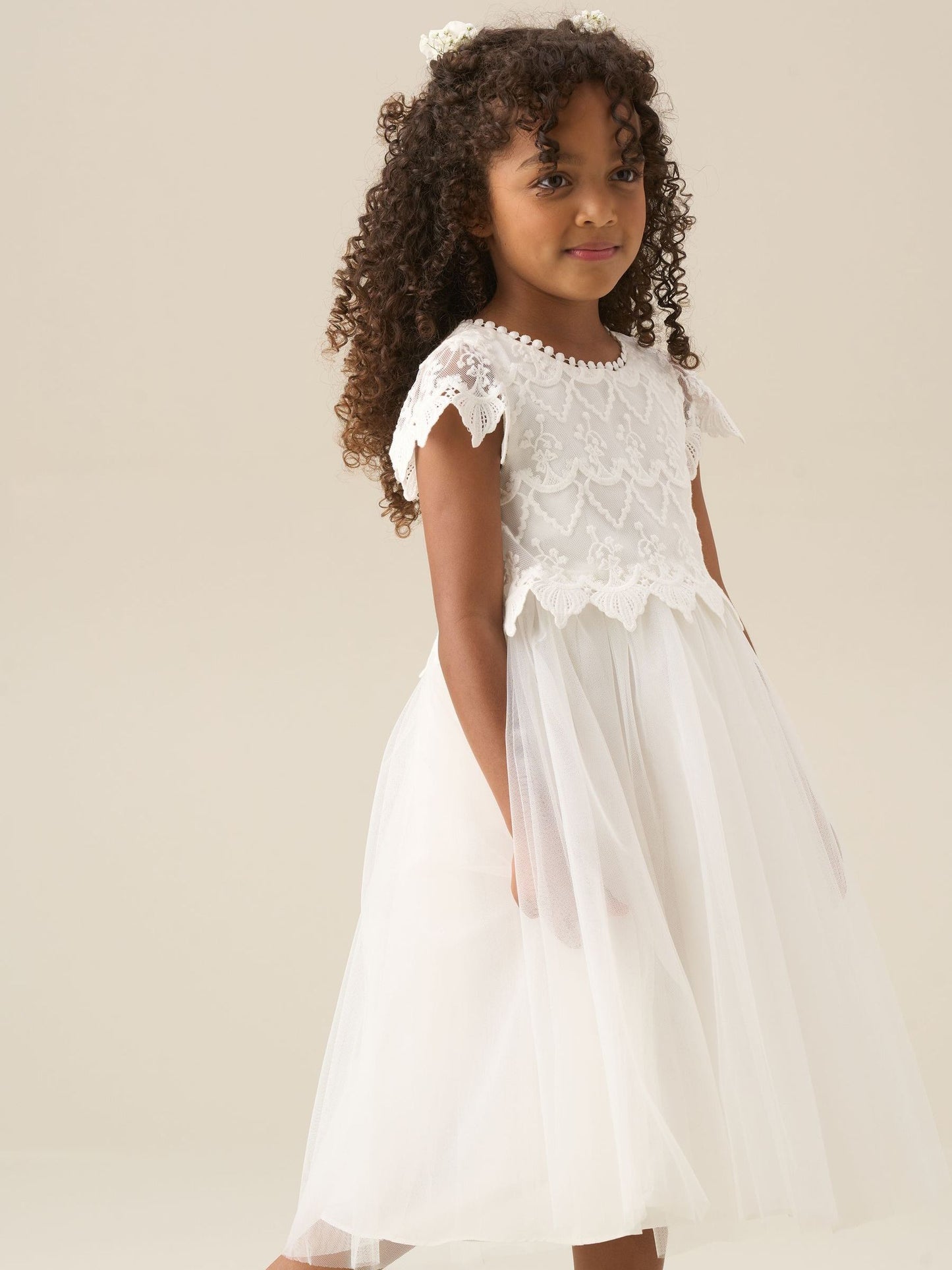 Angel & Rocket White Lucy Lace Ivory Dress image 4
