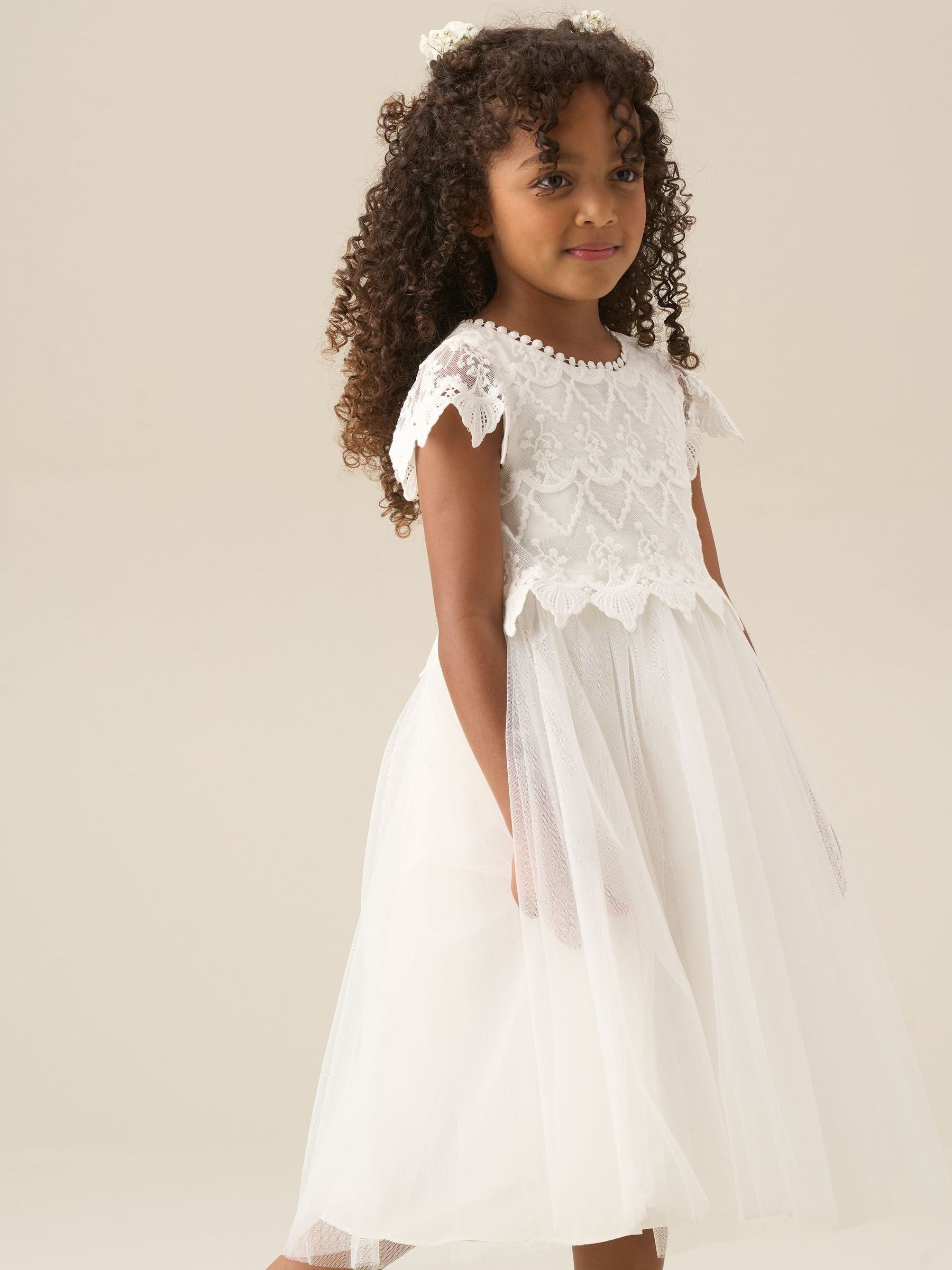 Angel & Rocket White Lucy Lace Ivory Dress image 4