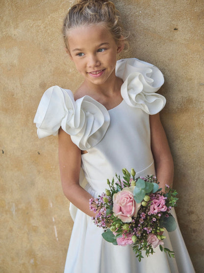 Angel & Rocket White Coco Puff Sleeve Bow Back Dress image 2