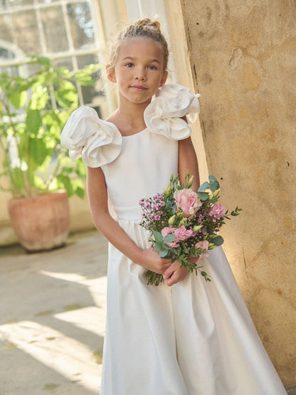 Angel & Rocket White Coco Puff Sleeve Bow Back Dress image 3