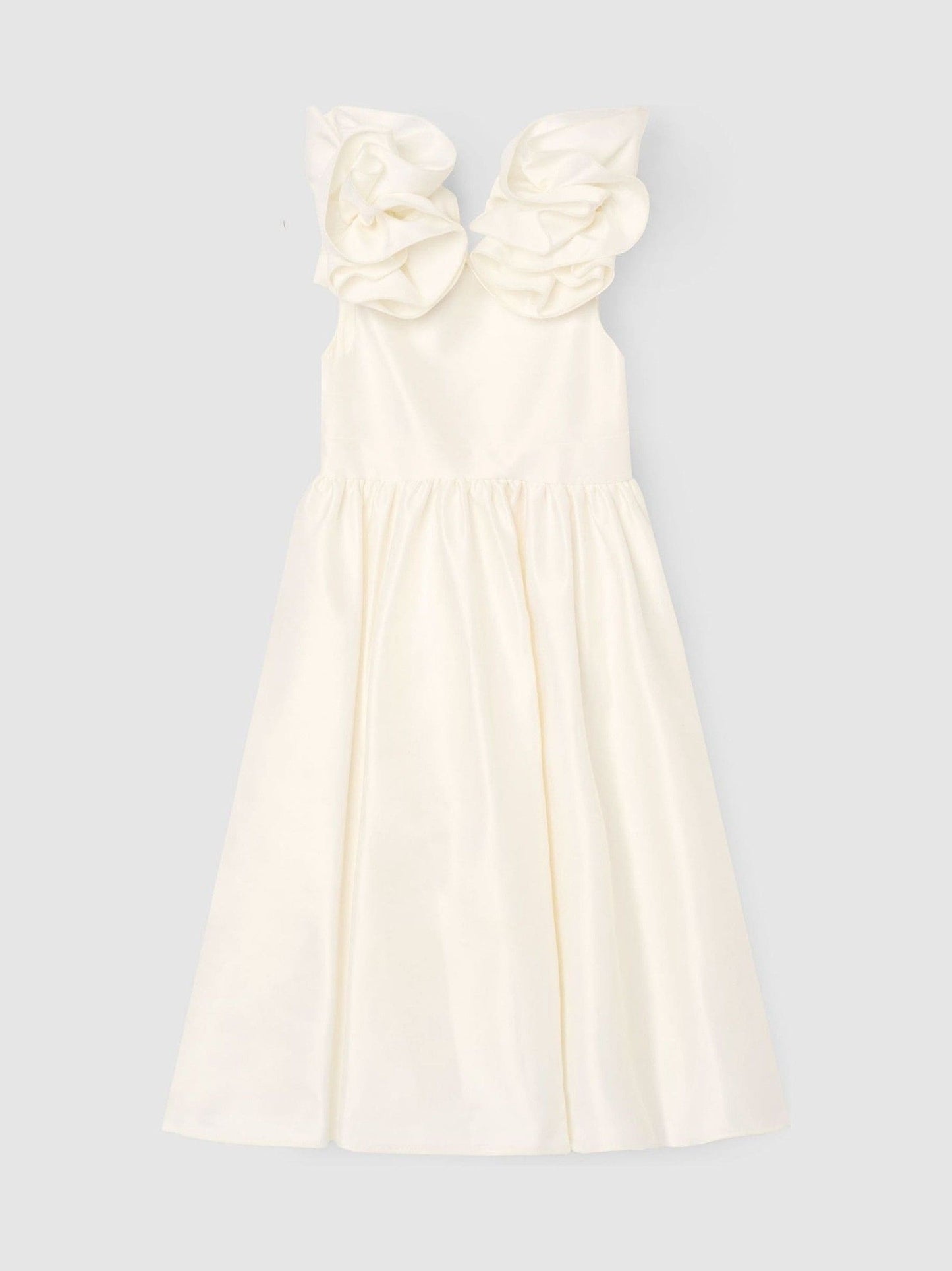 Angel & Rocket White Coco Puff Sleeve Bow Back Dress image 4