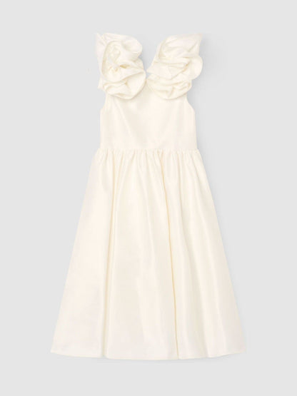 Angel & Rocket White Coco Puff Sleeve Bow Back Dress image 4
