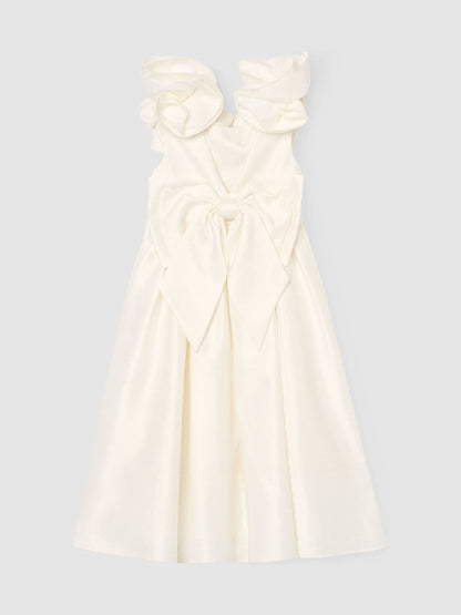 Angel & Rocket White Coco Puff Sleeve Bow Back Dress image 5