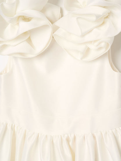 Angel & Rocket White Coco Puff Sleeve Bow Back Dress image 6