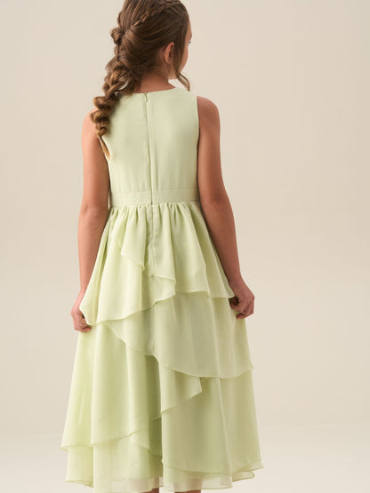 Angel & Rocket Green Letitia Sage Tiered Ruffle Dress image 4