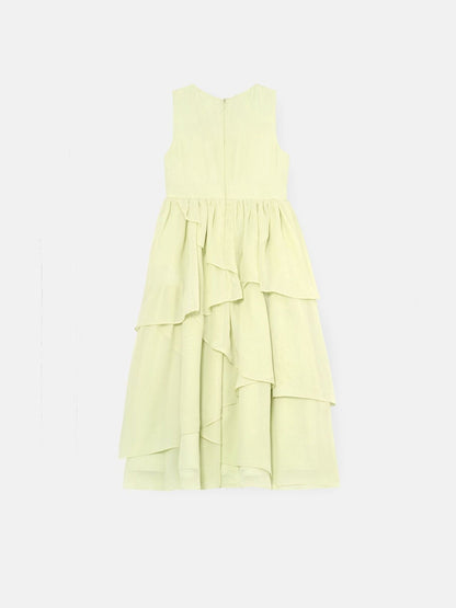 Angel & Rocket Green Letitia Sage Tiered Ruffle Dress image 7