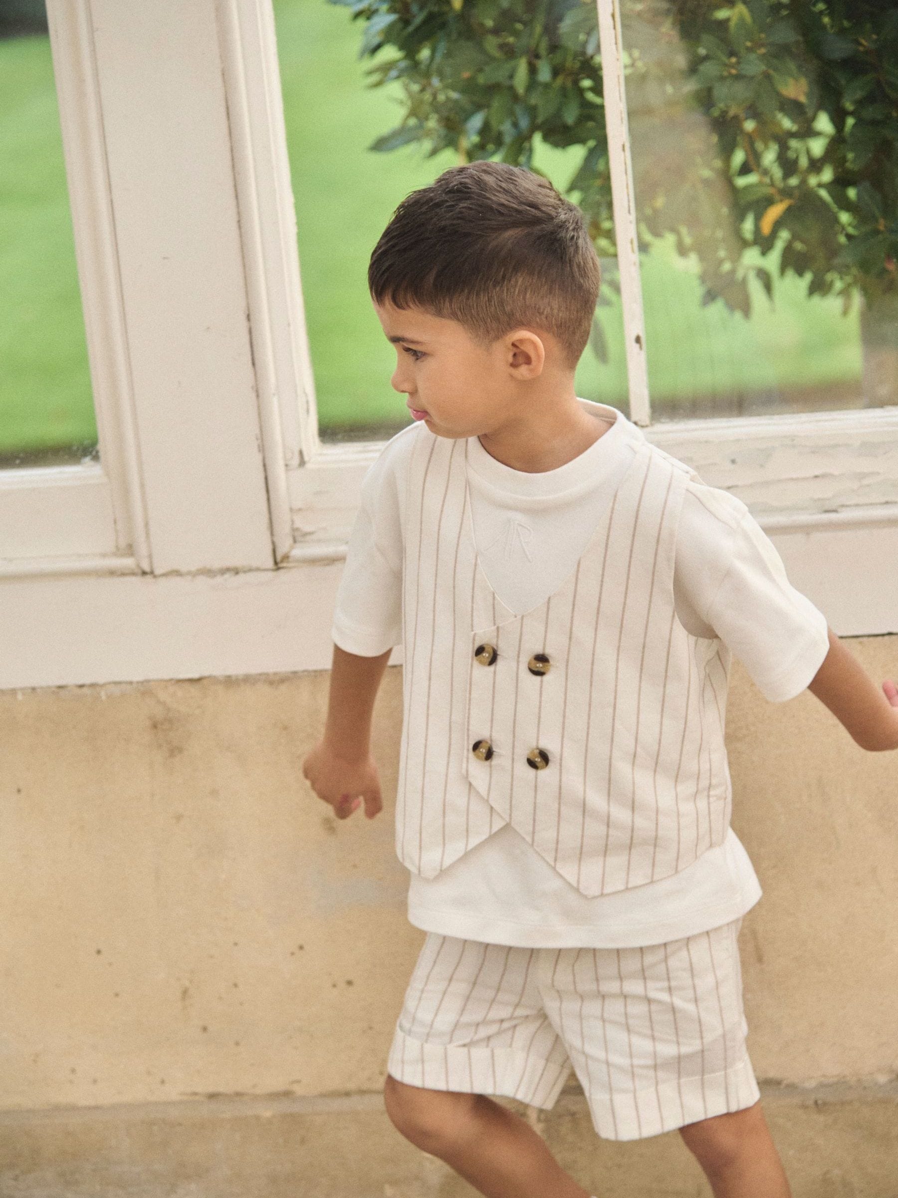 Dsiney Kidz - Angel & Rocket White Jake Turn Up Stripe Suit Shorts image 1