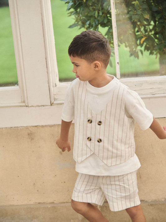 Dsiney Kidz - Angel & Rocket White Jake Turn Up Stripe Suit Shorts image 1