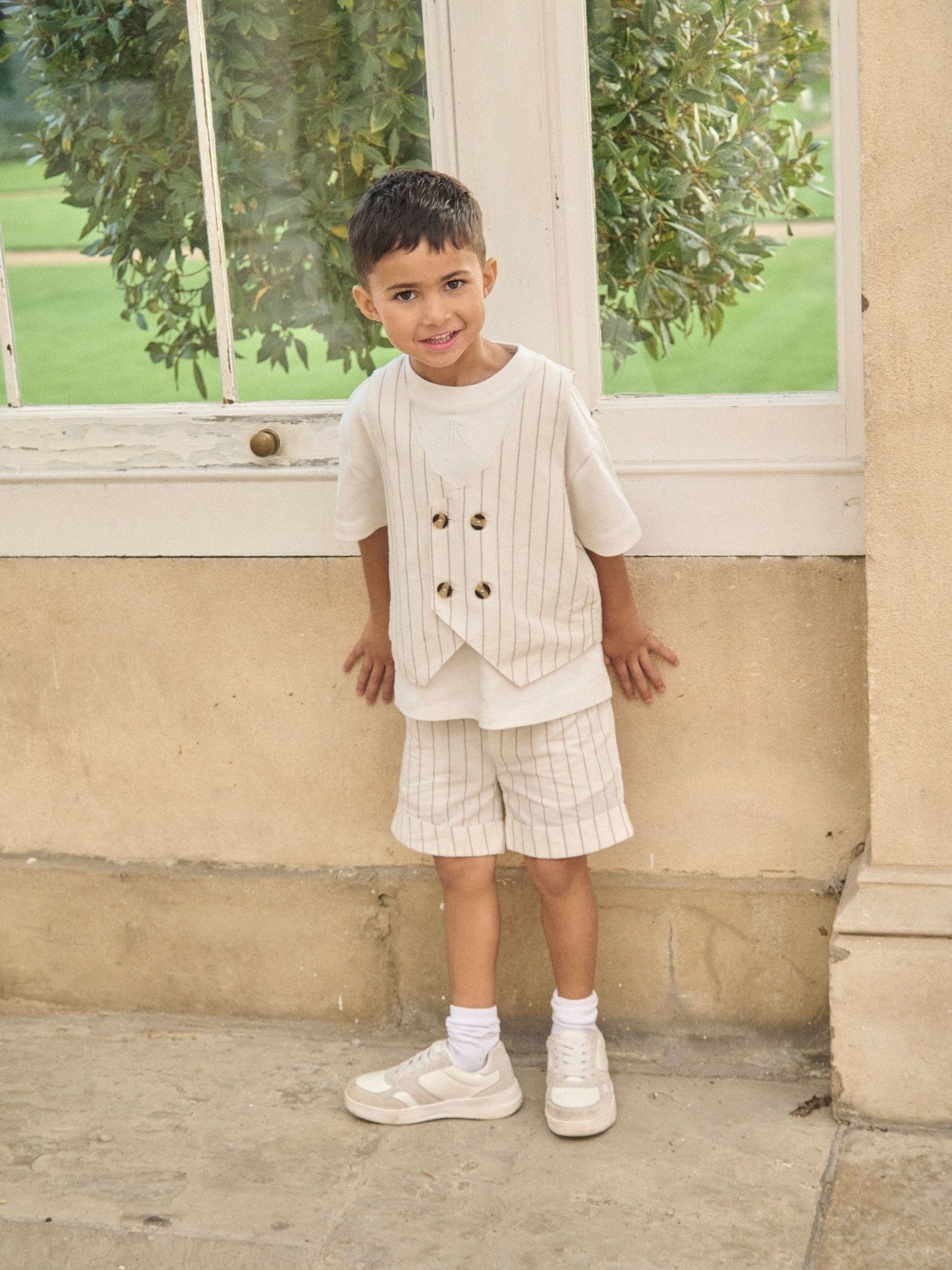 Dsiney Kidz - Angel & Rocket White Jake Turn Up Stripe Suit Shorts image 2