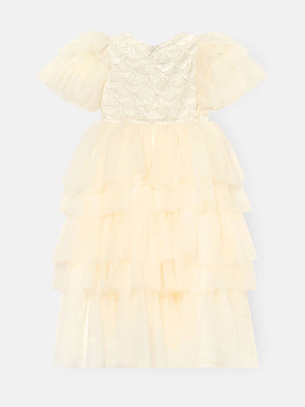 Dsiney Kidz - Angel & Rocket White Tiffany Ivory Beaded Tiered Tulle Dress image 6