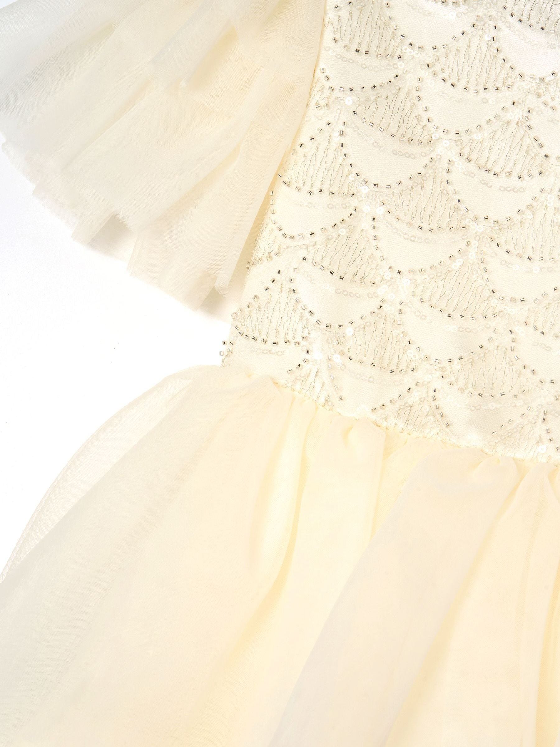 Angel & Rocket White Tiffany Ivory Beaded Tiered Tulle Dress image 7