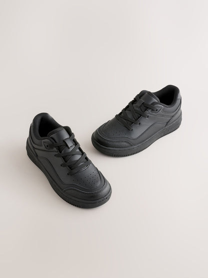 Black Wide Fit (G) Leather Lace-up School Shoes image 1