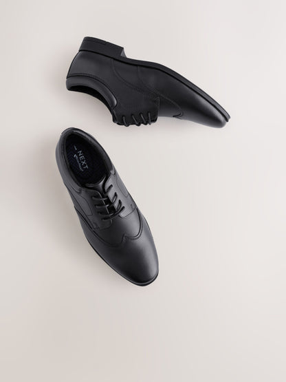 Black Leather Lace-up School Shoes image 4