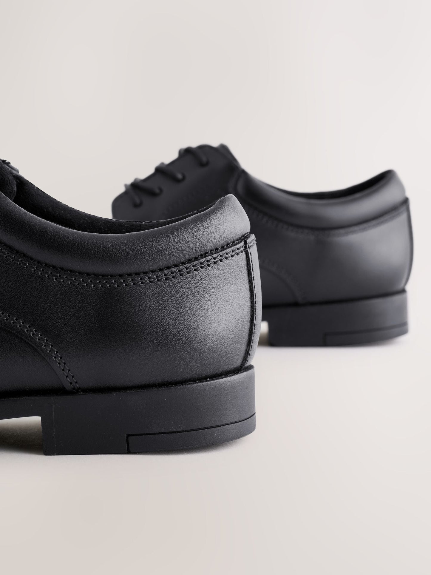 Black Leather Lace-up School Shoes image 5