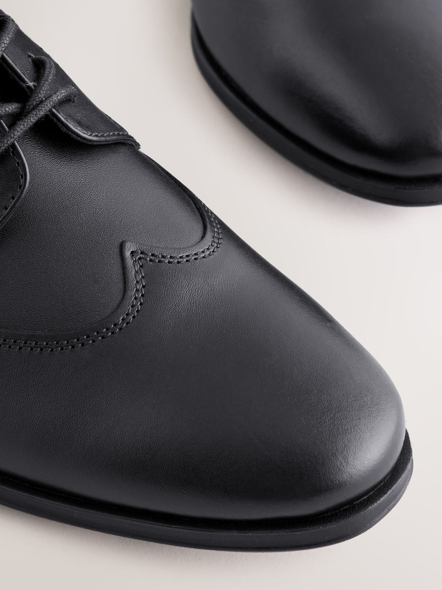 Black Leather Lace-up School Shoes image 6